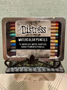 TIM HOLTZ Distress Watercolor Pencils - 12 Multicolor SET ONE - NEW IN PACKAGE